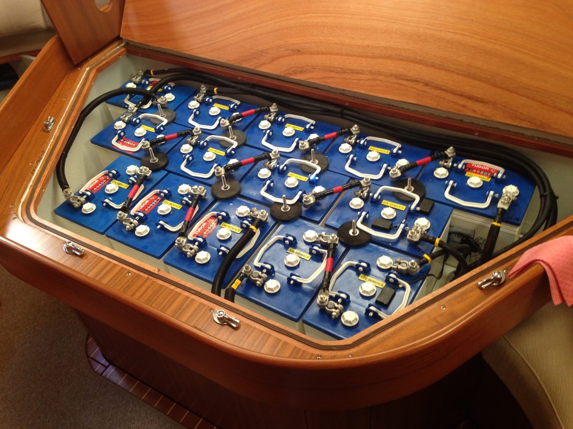 Before, 14 lead-acid batteries