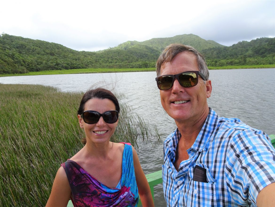 Grande Etang fresh water lake in old volcanic crater, Grenada Grande Etang fresh water lake in old volcanic crater, Grenada