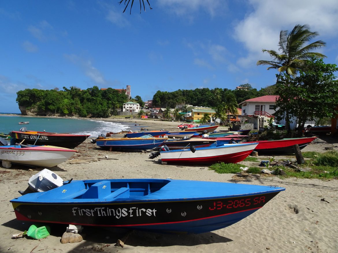 Sauters beach and the fishing fleet, with Leapers Hill in the background Sauters beach and the fishing fleet, with Leapers Hill in the background