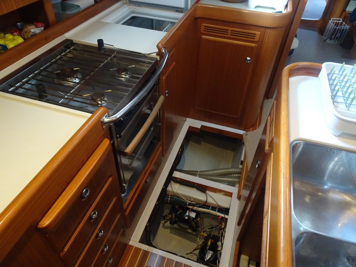 No progress on the fridge job, and we still have to do gymnastics walking through the galley