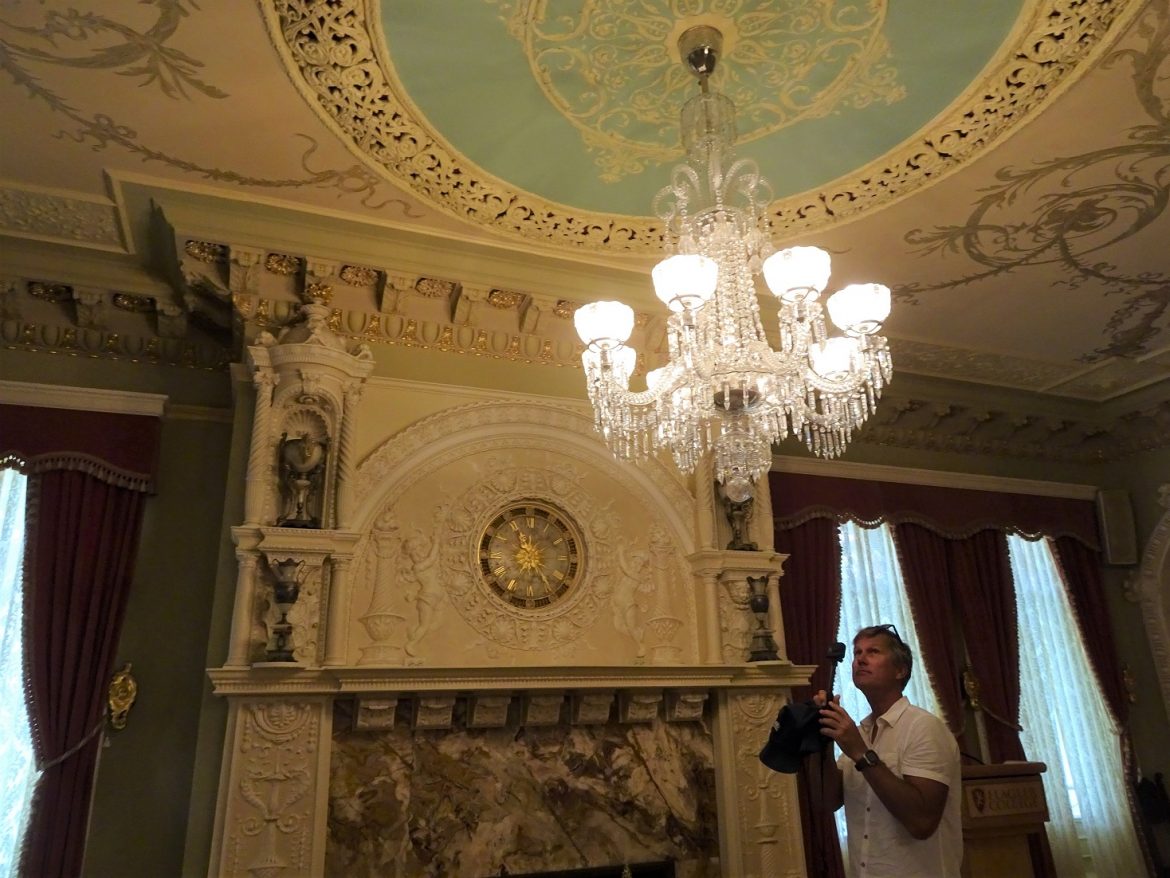 Glen records Tiffany blue and Tiffany chandelier in Flagler College, St Augustine Florida Glen records Tiffany blue and Tiffany chandelier in Flagler College, St Augustine Florida