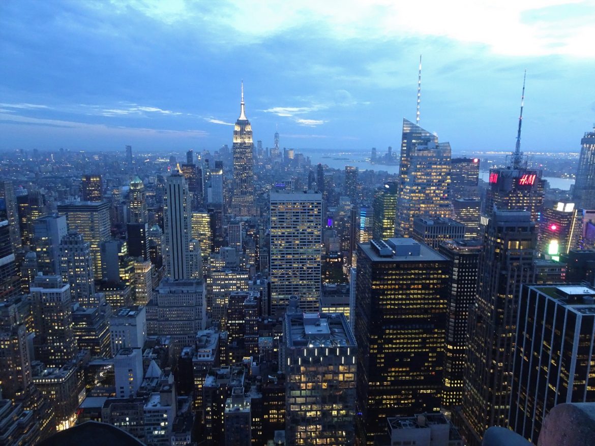 View over Manhattan from Top of the Rock observation deck View over Manhattan from Top of the Rock observation deck