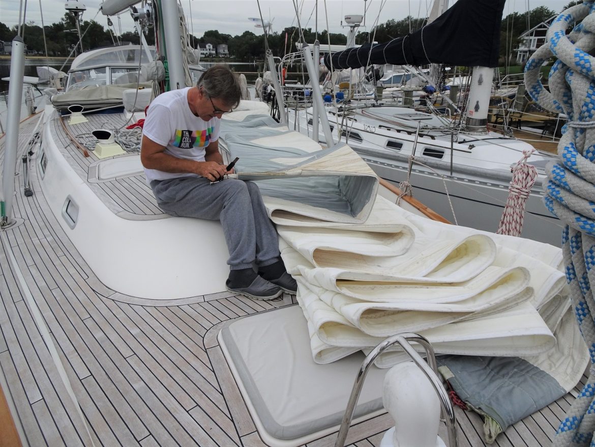 Genoa flaked on the deck, Edgewater MD