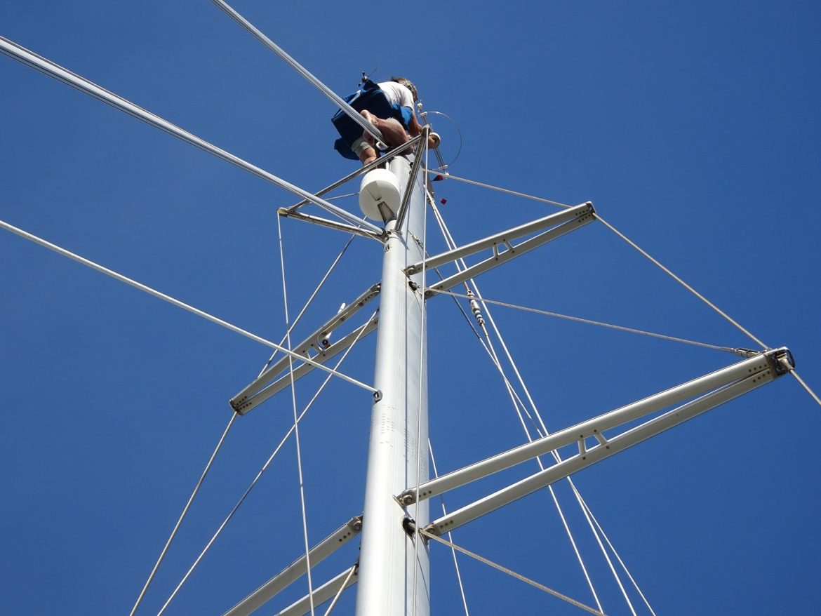 Glen on top of the mast, for a general inspection