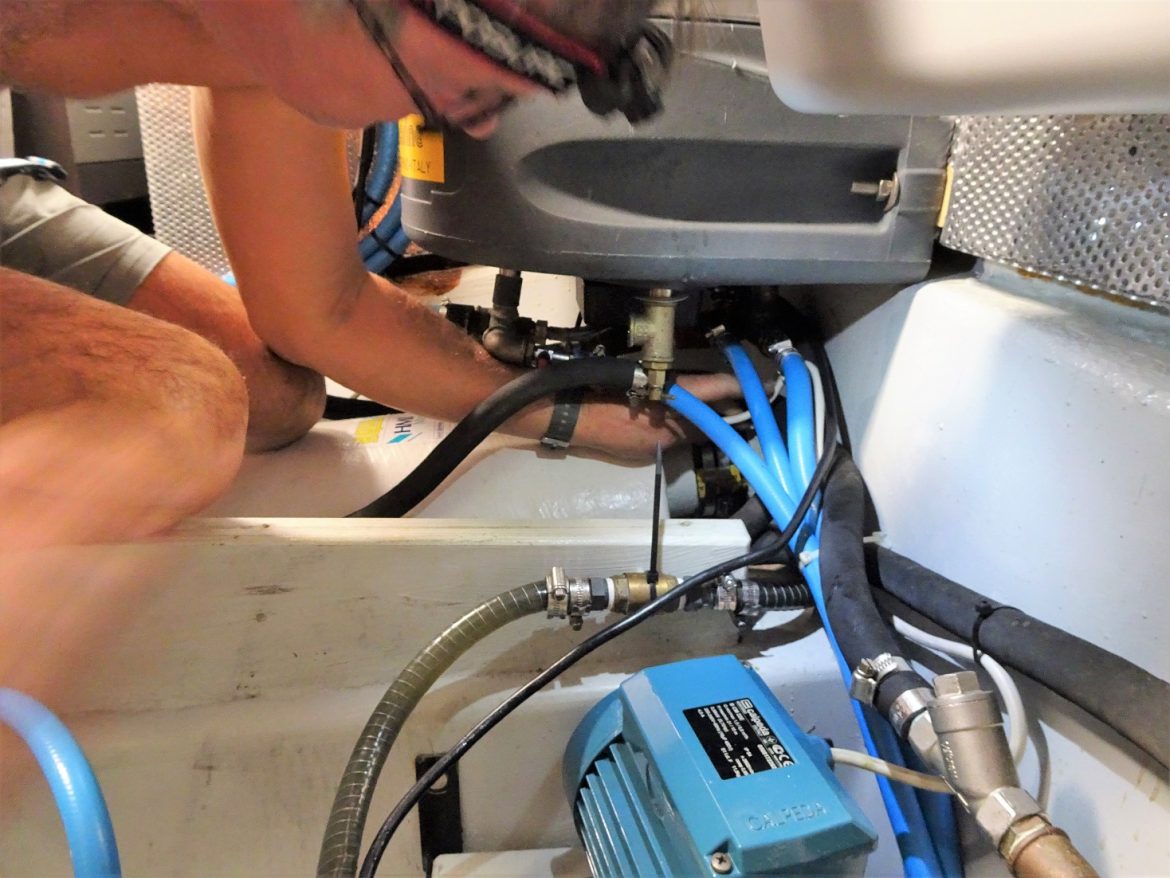 Re-connect hot water pipes from the engine into the water heater Re-connect hot water pipes from the engine into the water heater