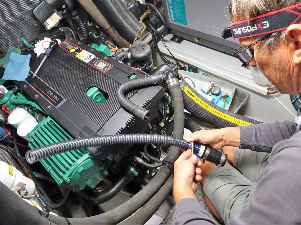 replacing the flexible rubber pipes that connect the bilge pump to the boat piping replacing the flexible rubber pipes that connect the bilge pump to the boat piping