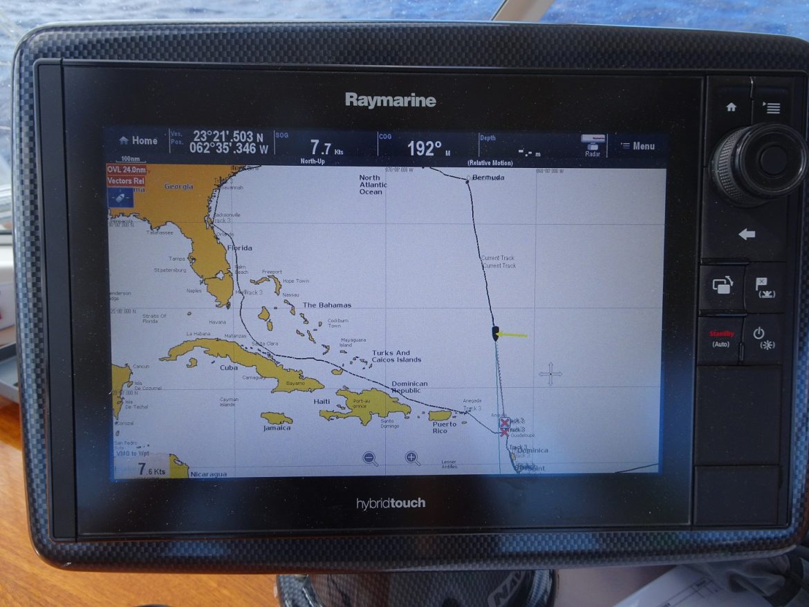 Passage Bermuda to Antigua: track after 72h Passage Bermuda to Antigua: track after 72h