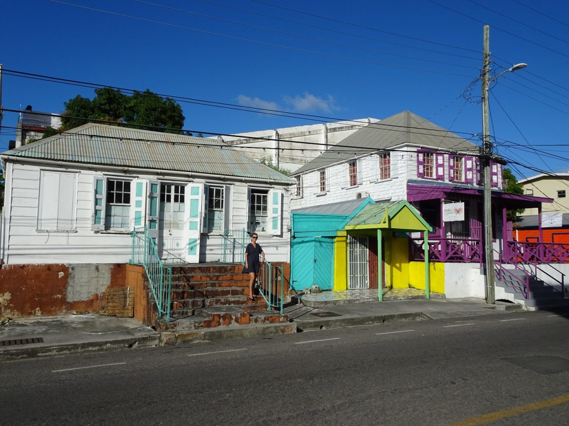 Old colorful buildings in St. John’s Antigua Old colorful buildings in St. John's Antigua