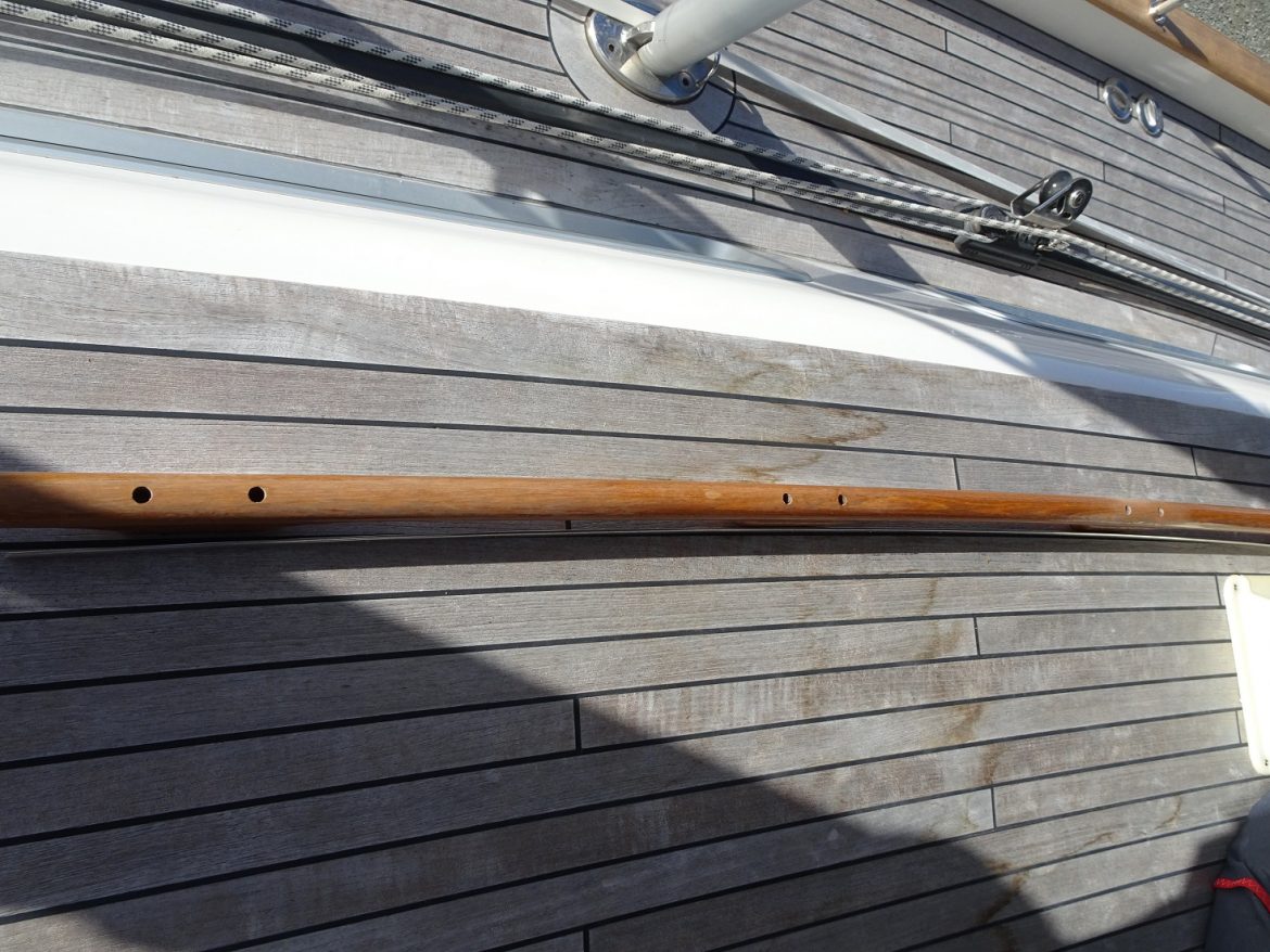 Plugs removed from the handrail