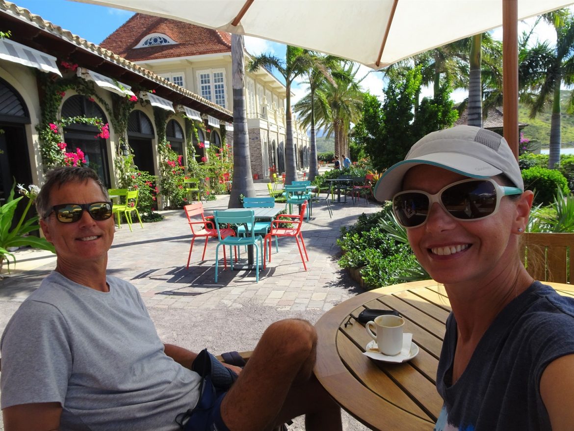 Having a nice coffee, the marina at Christophe Harbour, St.Kitts Having a nice coffee, the marina at Christophe Harbour, St.Kitts