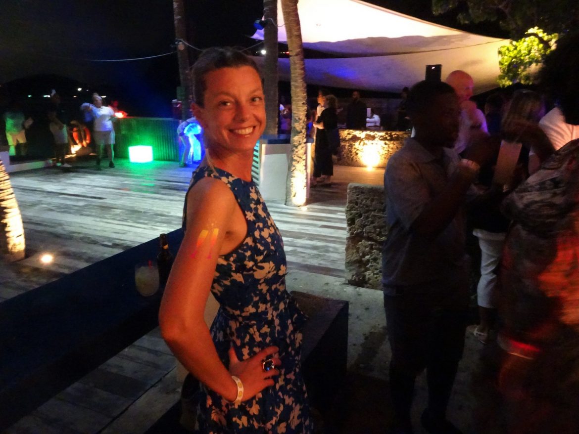 Showing off the glow in the dark tattoo -New Year’s Eve at Salt Plage Showing off the glow in the dark tattoo -New Year's Eve at Salt Plage