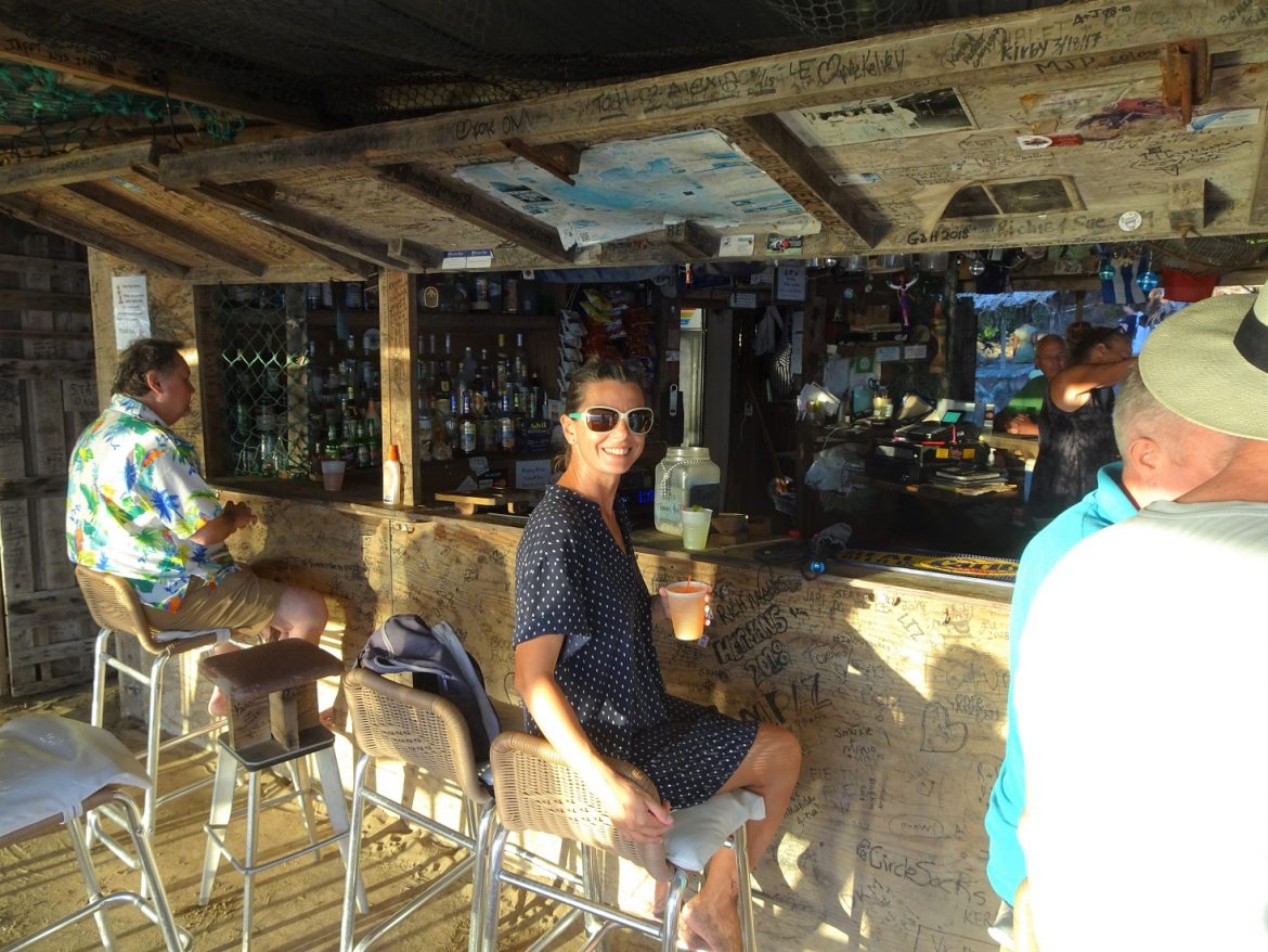 Sunset drinks at Shipwreck Beach Bar, St.Kitts