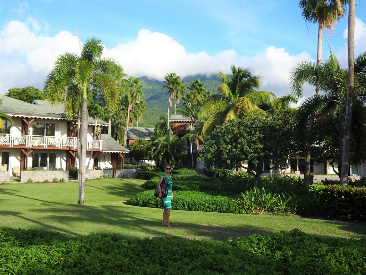 Lush gardens of Four Seasons resort, Nevis