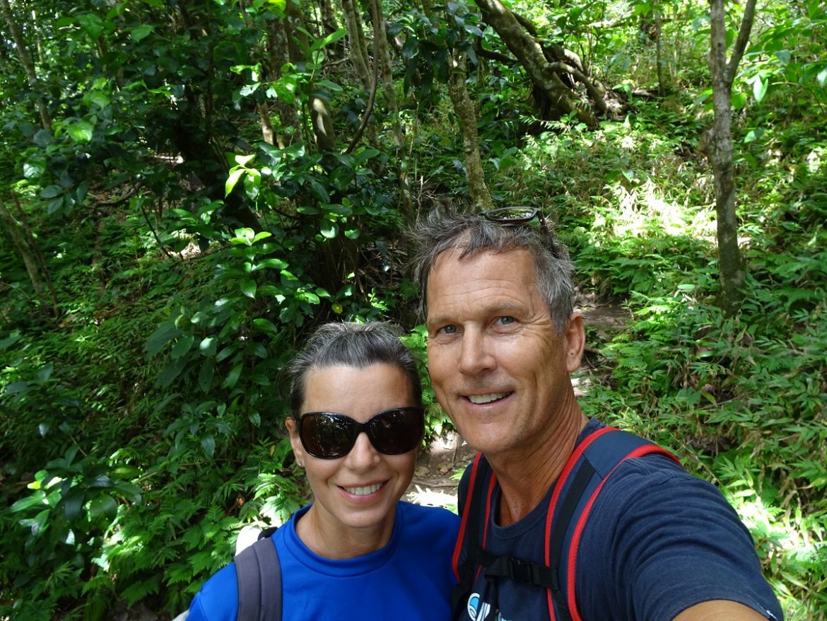 Climbing Nevis volcano