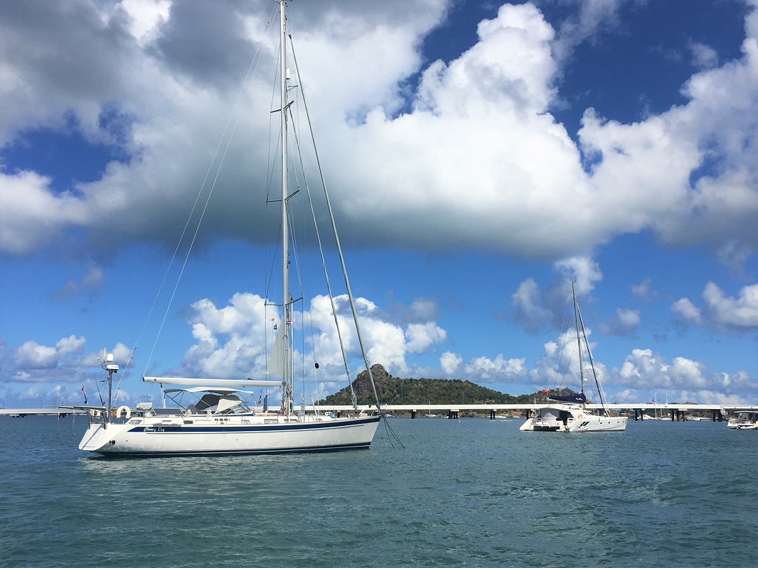 Cloudy Bay anchored next to Second Chance in Simpson Bay, St. Maarten Cloudy Bay anchored next to Second Chance in Simpson Bay, St. Maarten