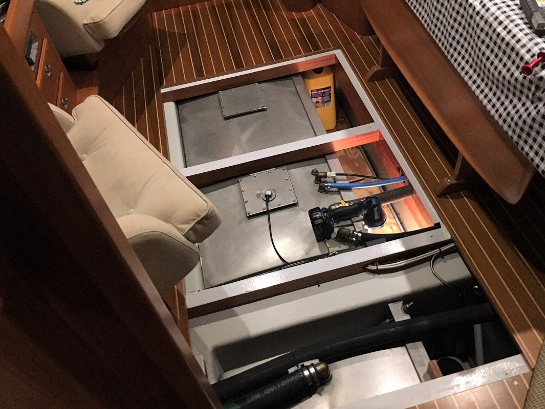 New stowage in the bilge, s/v Cloudy Bay