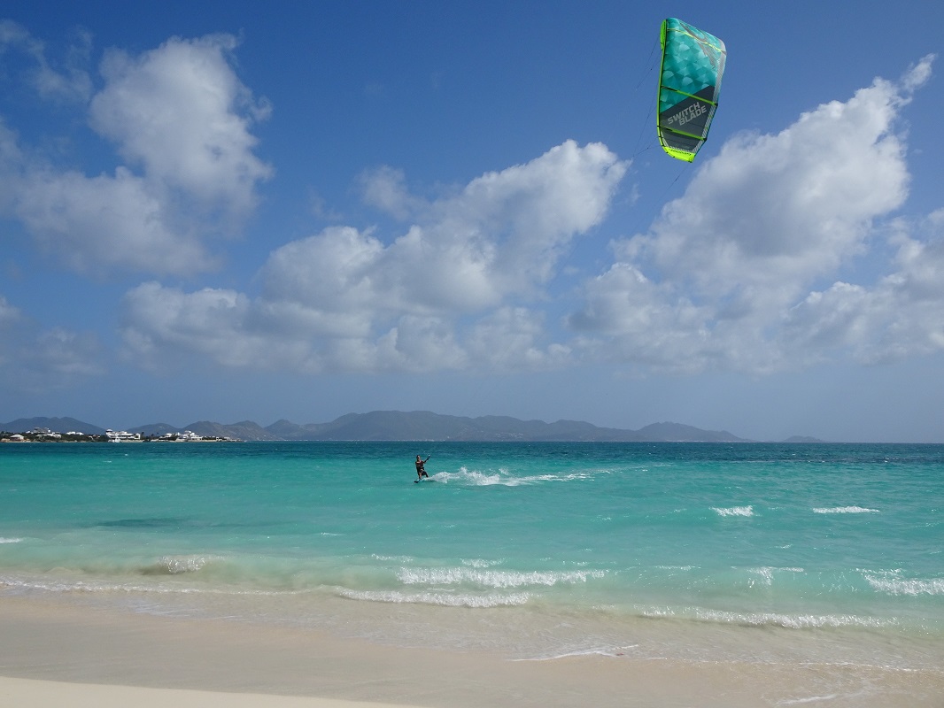 Kite-surfing in Rendezvous Bay Anguilla Kitesurfing in Rendezvous Bay Anguilla