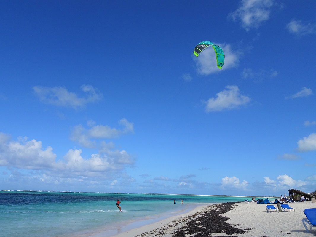 Kitesurfing at Anegada Beach Club, BVI Kitesurfing at Anegada Beach Club, BVI