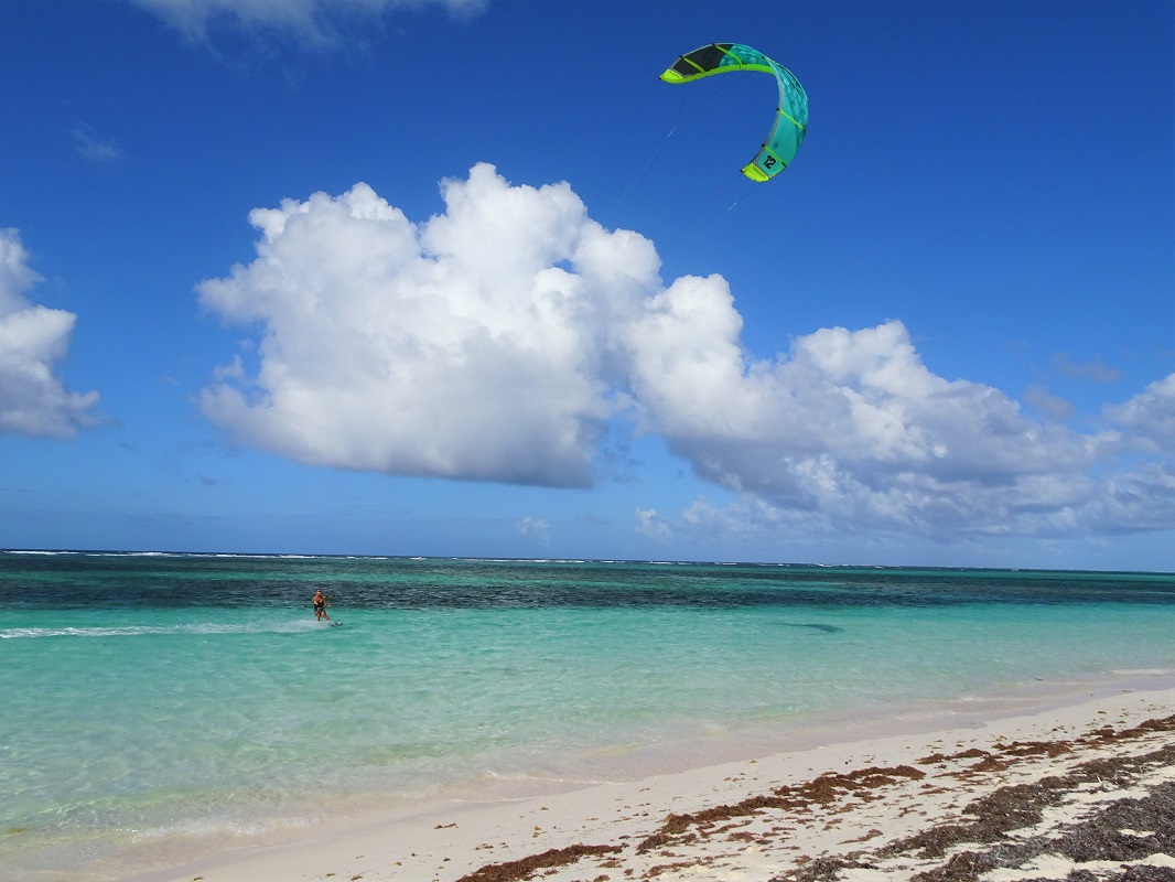 Kitesurfing at Anegada Beach Club, BVI Kitesurfing at Anegada Beach Club, BVI
