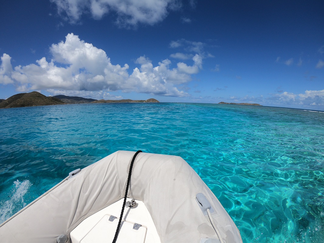 Mesmerizing sea color across Oil Nut Bay BVI