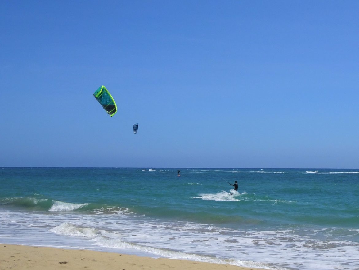 Glen kiting, Kite Beach, Cabarete, Dominican Republic