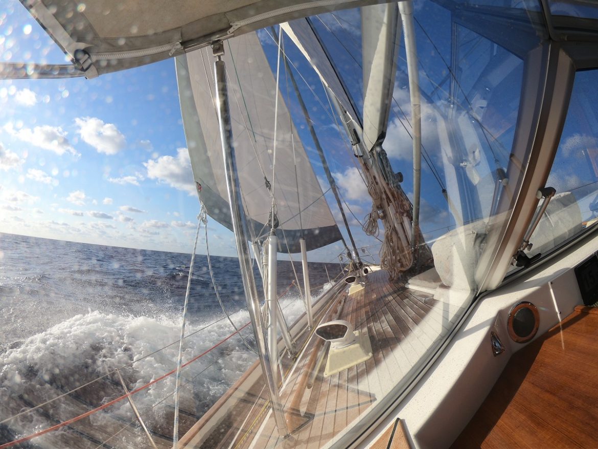 s/v Cloudy Bay sailing upwind in the Gulf Stream