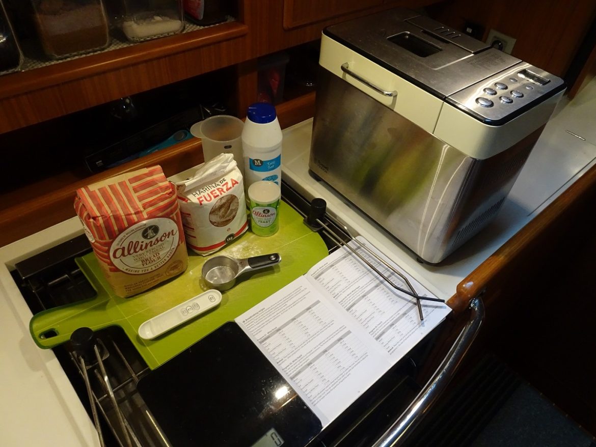 Electric bread maker onboard s/v Cloudy Bay