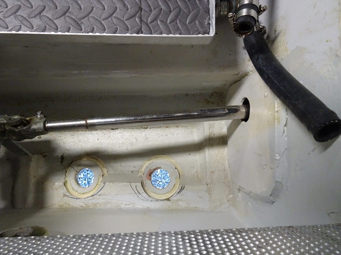 two thru-hulls out (the watermaker & engine water intake), s/v Cloudy Bay