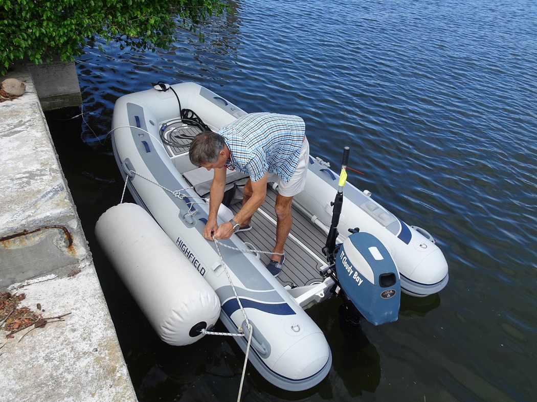 Fend-off the dinghy in South Lake, Hollywood FL