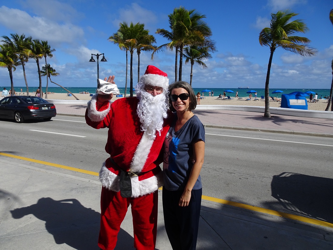 Met Santa Claus on Fort Lauderdale beach