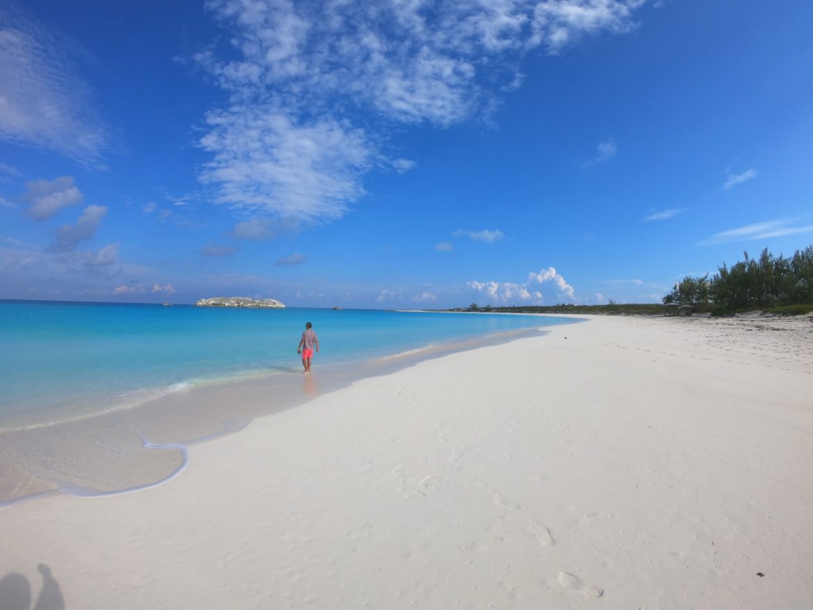 Pristine beach in Compass Cay
