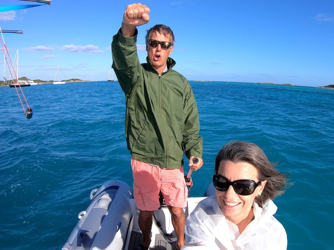 Very windy day in Norman's Cay Bahamas