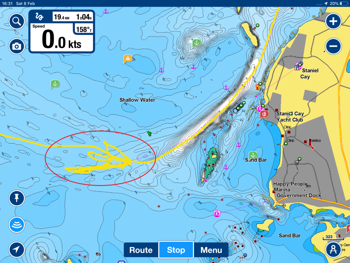 Aground in Staniel Cay