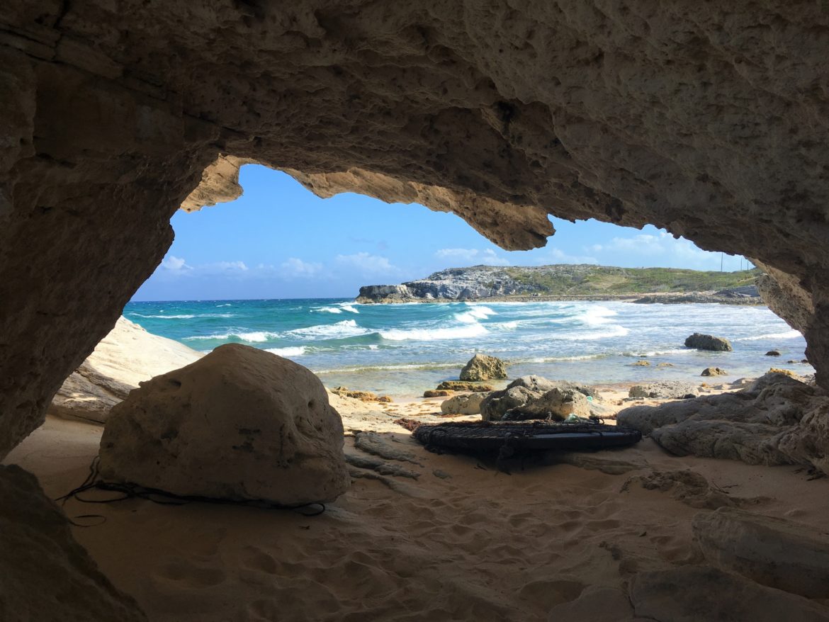 Limestone arch on the windward side of Black Point Limestone arch on the windward side of Black Point