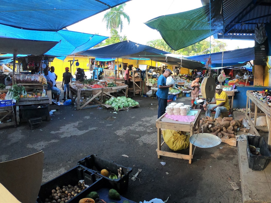 Fresh produce market in Port Antonio, Jamaica