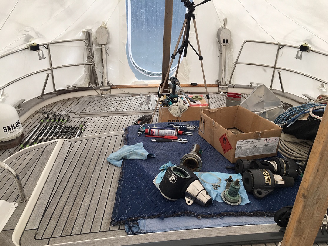 workshop on aft deck workshop on aft deck