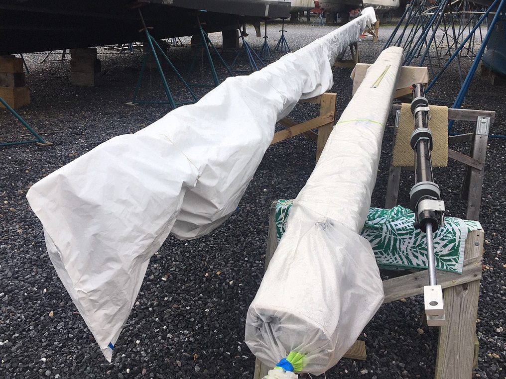covered mast on boom covered mast on boom