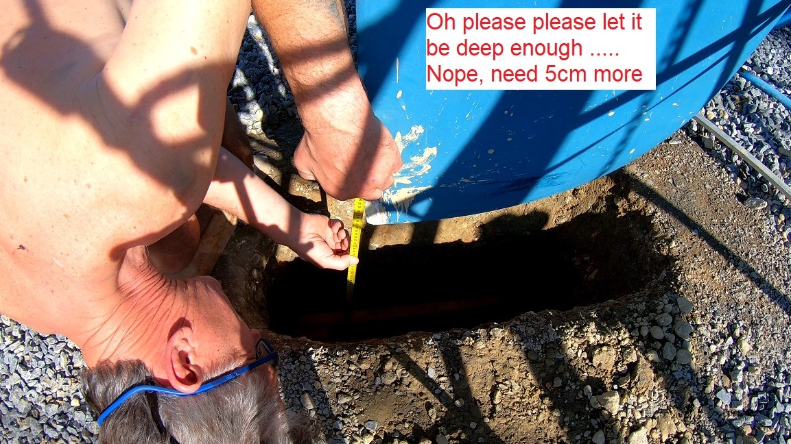 digging hole for rudder to drop into digging hole for rudder to drop into