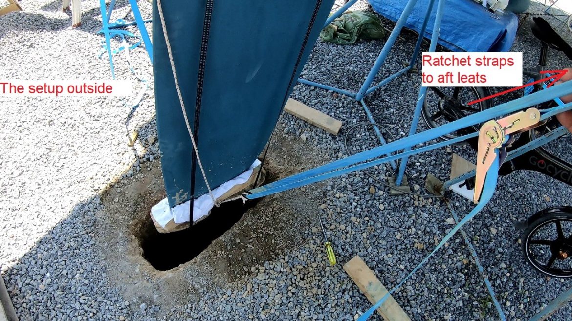 outside set-up to lower the rudder outside set-up to lower the rudder