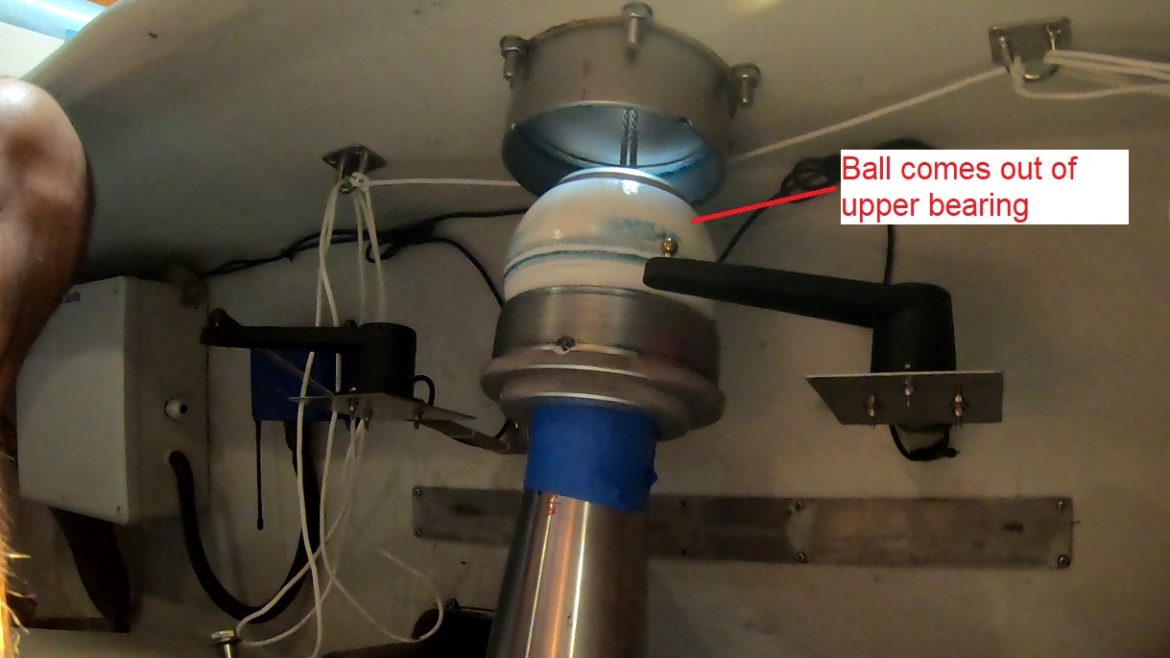 ball comes out of upper rudder bearing ball comes out of upper rudder bearing
