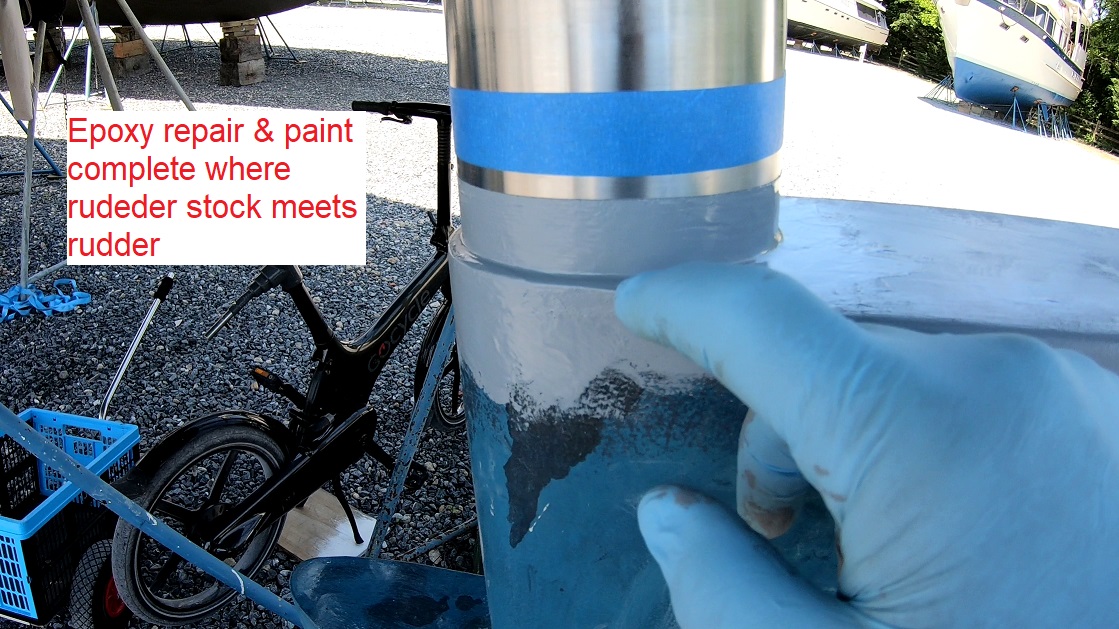 epoxy repair and paint complete on the rudder epoxy repair and paint complete on the rudder