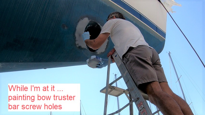 more painting around bow thruster more painting around bow thruster