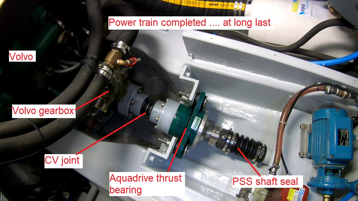 CV joint installed, power train completed CV joint installed, power train completed