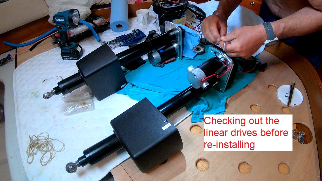 inspecting the linear drives before re-installing