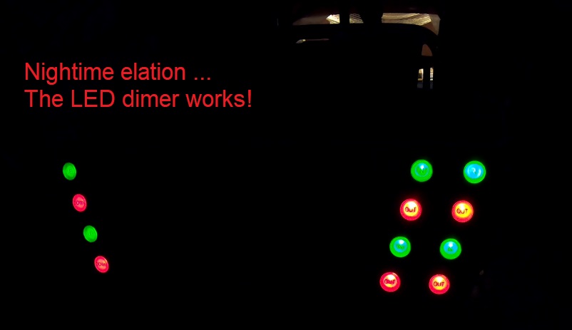 steering pedestal at night - LED dimmer works!