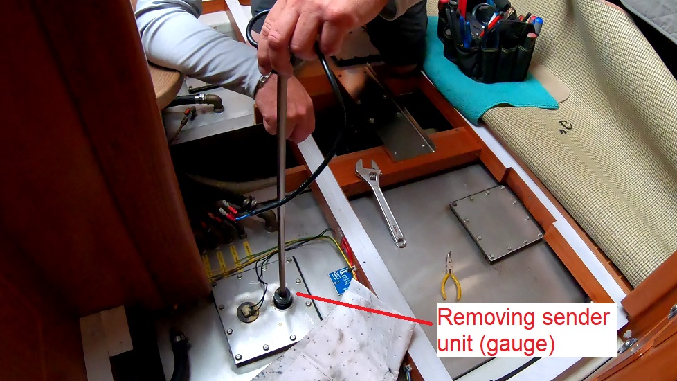 polish diesel tanks: removing sender unit from tank