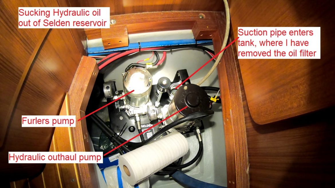 sucking hydraulic oil out of Selden reservoir