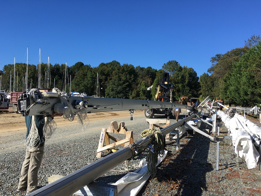 mast is moved next to Cloudy Bay