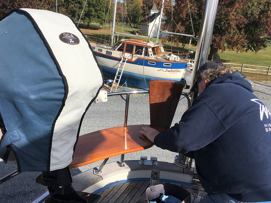 Ray installs new outboard bracket Ray installs new outboard bracket
