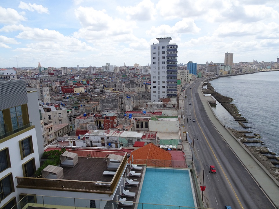 view of the Malecon from Paseo del Prado rofftop terrace